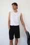 Men's Adjustable Waist Zipper Pocket Shorts Black - 26Y 2291 - 2