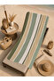 Pastel Sage Cream Vertical Striped Patterned 70X150 Beach Towel - Digital Printed Fade-Resistant Bath Towel - 4