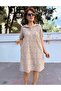 brodat Rochie Midi Bej - 3