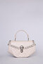 Asymmetrical Stylish Design Quilted Embroidered Women's Handbag Cream