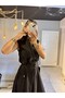 Women's Black Color Sleeveless Crop Shirt - 7