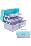 12in Three-Layer Multipurpose Storage Box Organizer Folding Tool Box/Art & Crafts Case/Sewing