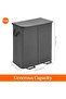 Lavivet Double Laundry Hamper with Lid and Removable Laundry Bags, Large Foldable Dirty Clothes Hamper with 2 Compartments - 5