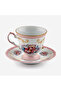 Flores Gold Decorated Floral Pink Porcelain Coffee Cup Set 100 ml - 5