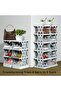 ABIN Small Shoe Rack Without Assembly, Foldable and Saving Space, Vertical Shoe Organizer for Bedroo - 3