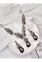 Purple Stone Necklace and Earring Set - 6