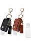 2 Pcs Hand Sanitizer Keychain 30ml Portable Leather Hand Sanitizer Holder Leakproof Empty Bot