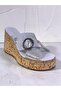 2155 10cm Wedge Heeled Women's Leather Slippers - 3