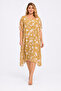 Women's Plus Size, Mustard, Slit Sleeve, Lined Chiffon Dress 65N39609 - 6