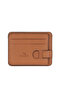 Tan Dark Leather Unisex Card Holder