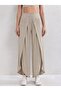 Women's high waist elastic front cross detailed sandy pants - 2