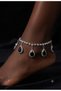 Black Drop Stone Diamond Pattern Anklet - 3