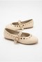 027-1155 Satin Sequin Buckle Detailed Comfortable Women's Ballerinas - 2