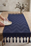 Zigzag Patterned Textured Tasseled Tablecloth Decorative Living Room and Kitchen Table Runner - 7