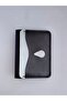 Leather Black Gray Design Men's Card Holder & Wallet - 3