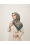 Patterned Square Scarf Turquoise – Ethnic Motif Hijab Headscarf