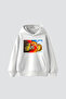 Ghost Rider Printed Oversize Unisex White Hoodie