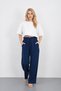Women's Elastic Waist Palazzo Trousers with Pocket Detail, Comfortable - 3