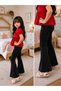 Girls' Spanish-Cut Black Leggings – Elastic Fabric Comfortable Fit Casual and Sports Leggings - 5