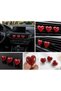 Car Air Conditioner Ornament Red Glittery Epoxy Heart Set of 3 Car Interior Air Conditioner Ornament – Shiny Heart Vent Accessory - 3
