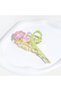 Luxury Enamel Purple Flower Design Metal Clasp - Gold Color - 5