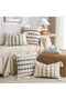 4 Pack Lumbar Decorative Throw Pillow Covers, Boho Farmhouse Decor with Tassels, Retro Rusti - 6
