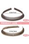 2 Pcs Non-Slip Headbands with Teeth (4.3''×0.7'', Khaki & Coffee) - Comfortable Plastic Comb Headban - 7