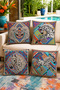 Spotted Horses Patterned 4-Piece Throw Pillow Cover Set
