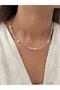 Daisy bead necklace - white