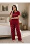 Women's Plus Size Milan Fabric Crew Neck Short Sleeve Pajama Set Gift, Dowry Pajama Set - 2