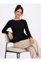 Women's Waist-Slit Flounce Long Sleeve Blouse - 2