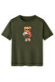 Women's Khaki Retro Teddy Bear Printed T-Shirt Comfortable Fit 100% Cotton - 2