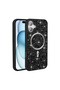 iPhone 16 Pro Case Glittery Diamond Stone Magsafe Camera Raised Silicone Case - 3