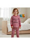 Children's Cotton Floral Printed Cherry Color 2-Piece Set Cb1058 - 5