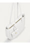 White Shk341 Faux Leather, Zippered, Wallet Charm Gift, Women's Hand, Arm and Shoulder Bag - 3