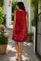 Timeless Summer Elegance – V-Neck Patterned Short Single Jersey Dress with Ring Strap Detail - 3