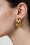 Women's Gold Color Thick Hoop Earrings