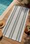 White Green Thin Vertical Stripes 70X150 Beach Towel - Digital Printed Bath Towel - 3