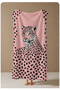 Pink Leopard Portrait and Spot Pattern 70X150 Beach Towel - Cotton Bath Towel - 4