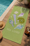 Green Sea Lover Sea Shell and Fish Patterned 70X150 Beach Towel - Digital Printed Fade-Resistant Bath Towel - 3