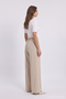 High Waisted Loose Fit Beige Trousers 0287 - 2