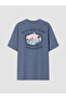 Vizyon New Season Blue Crew Neck Printed Men's T-Shirt - 6