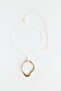 Abstract Metal Pendant Necklace Gold - 2