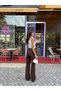 Women's High Waist Spanish Flare Pants with Back Zipper Detail - 3