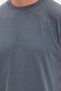 Men's Loose Fit Comfortable Cut 100% Cotton Soft Textured Short Sleeve Gray Crew Neck T-Shirt - 5