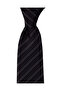 Classic Black Tie with White Stripes – 8 cm Wide - 6