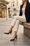 66035 Soft Comfortable Open Back 6 cm Heel Height Pointed Toe Women's Shoes - 4