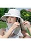 White, cool-toned sun hat with fan to protect neck and face - 3 wind speeds, UV protection, suitable for gardening, fishing beach activities. - 4