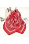 Women's rayon scarf 70x70cm chocolate paisley square headscarf. - 3