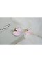 Kp645 Powder Pink Leaf Shape Gold Detail Earrings (30 mm)